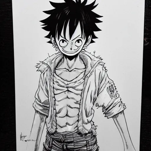 Image similar to luffy by kim jung gi