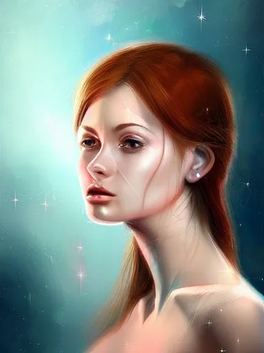 Image similar to crystal girl, portrait, digital painting, elegant, beautiful, highly detailed, artstation, concept art