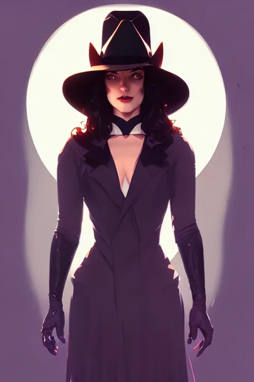 Image similar to a portrait of zatanna, fantasy, sharp focus, intricate, elegant, digital painting, artstation, matte, highly detailed, concept art, illustration, ambient lighting, art by ilya kuvshinov, artgerm, alphonse mucha, and greg rutkowski