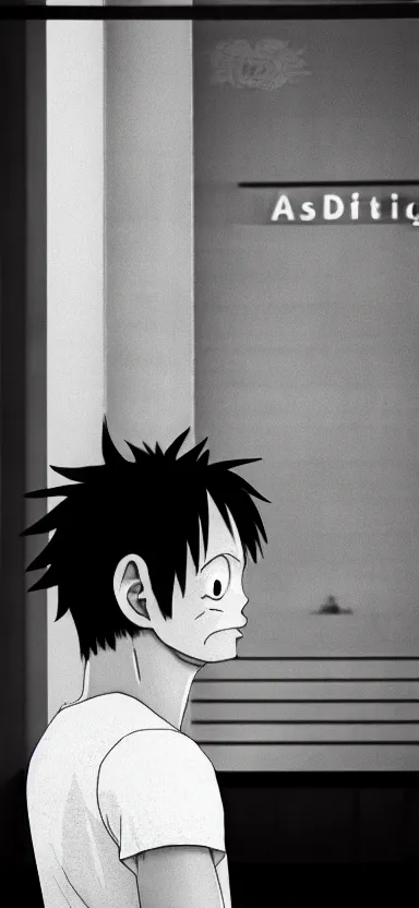 Prompt: “ a portrait of luffy at a airport, side shot, by shunji dodo, 8 k resolution, photo, high quality ”