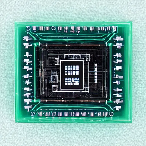 Image similar to a pcb embedded in a transparent cube