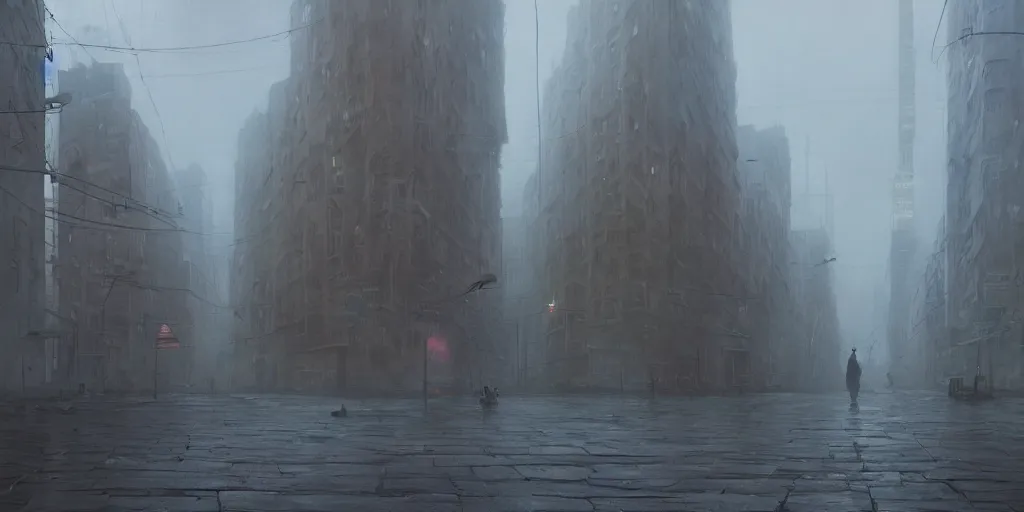 Image similar to the city of giant broken toys. street view. photorealism, soft light, morning. by greg rutkowski, zdzisław beksinski, shaun tan. hyperrealism, dusty, moody, high detail, artstation, digital painting, unreal engine, tonal color scheme.