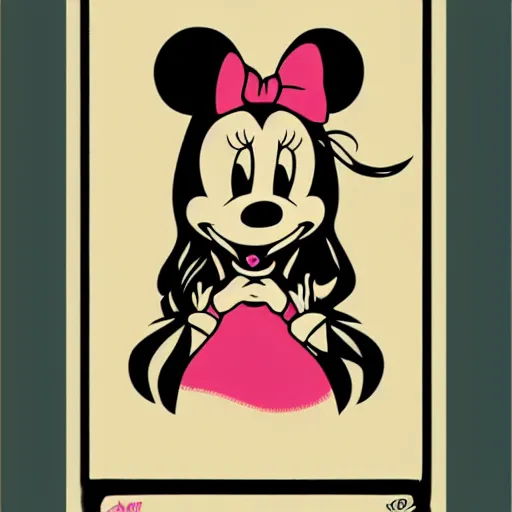 Image similar to portrait skull girl minnie mouse by petros afshar, tom whalen, laurie greasley, jc leyendecker and singer sargent