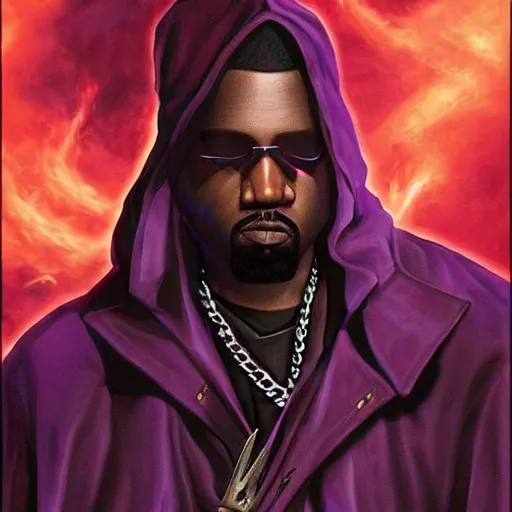 Image similar to chronomancer kanye west at the edge of reality, magic the gathering artwork