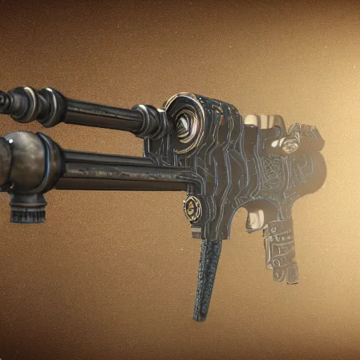 Prompt: steampunk style weapons, concept art, octane render, 4 k, hd