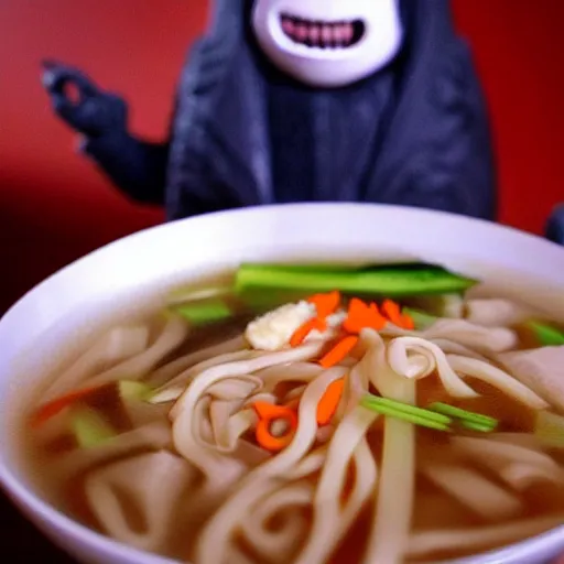 Prompt: Extremely hot, steaming bowl of noodle soup with a screaming human face. Anthropomorphic. Extremely detailed. Award winning. Intense. Demonic.