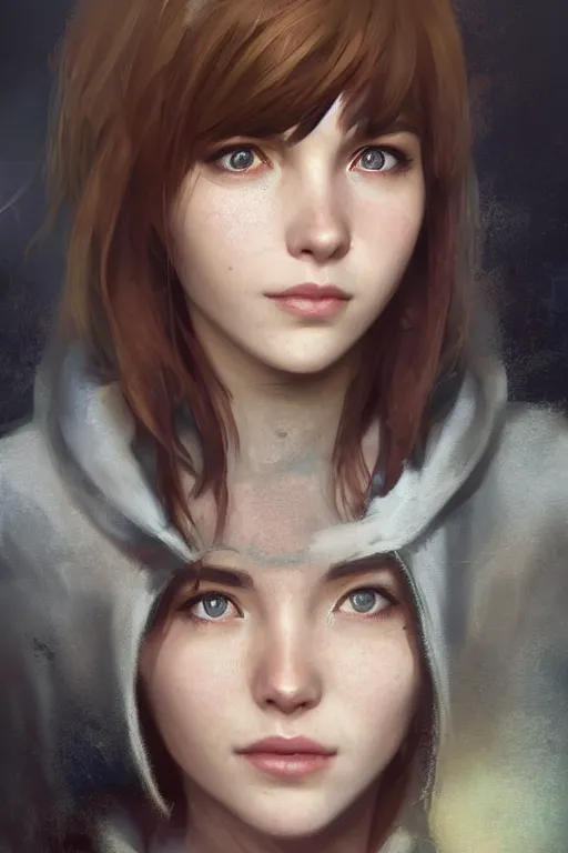 Prompt: detailed concept art portrait of max caulfield from life is strange, on a depth of field background, artstation, award - winning realistic sci - fi concept art by jim burns and greg rutkowski, beksinski, a realism masterpiece, expressive color palette, james gilleard, bruegel, alphonse mucha, and yoshitaka amano