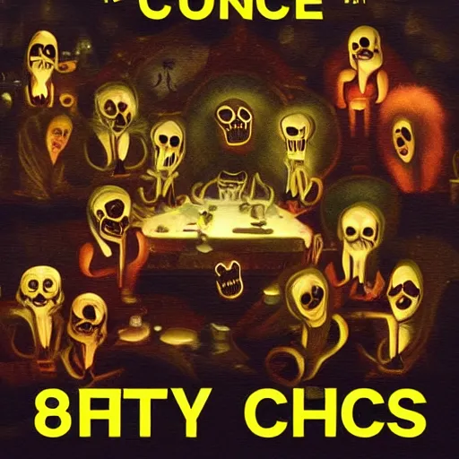 Image similar to The Council of Spooky Bitches, 8k,