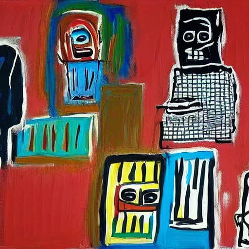 Prompt: “seal the deal, signing contracts in a corporate board room, by basquiat, very realistic, highly detailed”