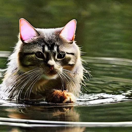 Image similar to a carp - cat - hybrid, animal photography, wildlife photo
