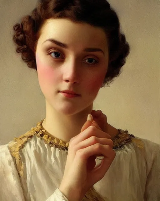 Image similar to a girl rolling a joint, beautiful face, oil on canvas, artstation, by j. c. leyendecker and edmund blair leighton and charlie bowater, beautiful face, octane, very aesthetic!!!!!!!!!!!!!!! stunning gorgeous big eyes