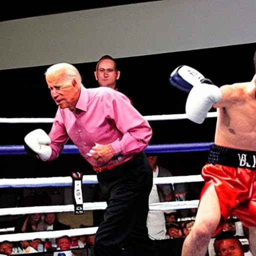 Prompt: joe biden in a boxing ring