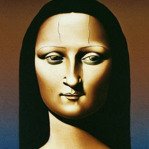 Prompt: monalisa in the style of zdzisław beksiński, in the style of zdzisław beksiński, in the style of zdzisław beksiński, in the style of zdzisław beksiński