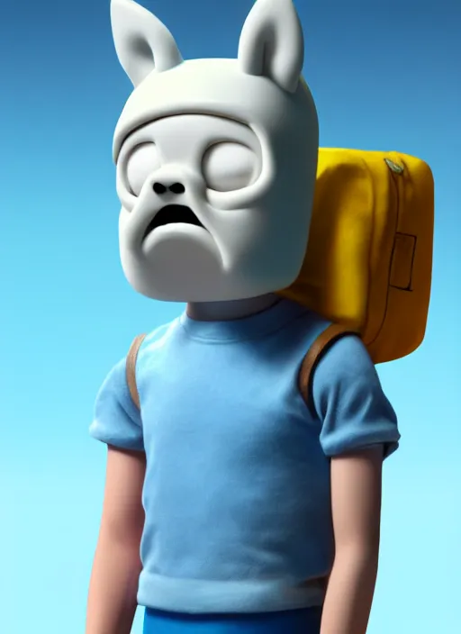 Image similar to adventure time finn the human, realistic, photorealistic, cgi, 3 d render, highly detailed