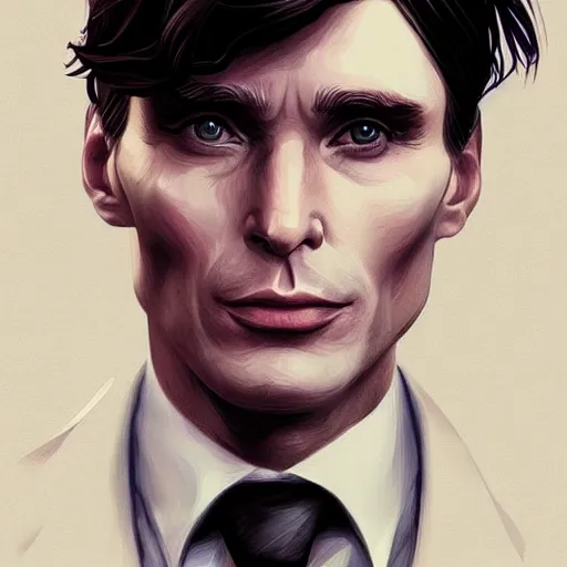 Image similar to a portrait of cillian murphy as tommy shelby in atlantis, highly detailed, realistic face, digital art, epic, fantasy, in the style of artgerm, sharp, artstation