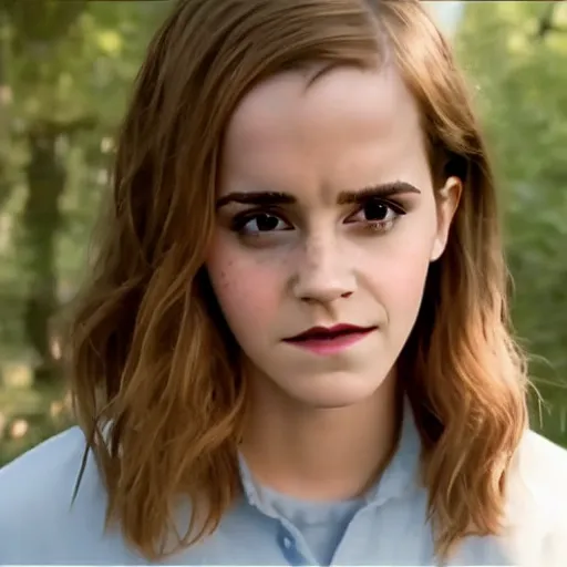 Prompt: Film still of Emma Watson, from It (2017 movie) portraying Beverly Marsh