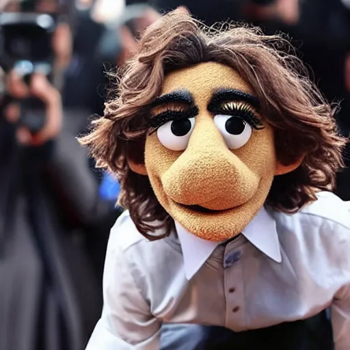 Prompt: timothee chalamet as a muppet