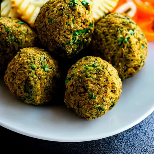 Prompt: high resolution photo of falafel, michelin star, very tasty, food photography, instagram, trending