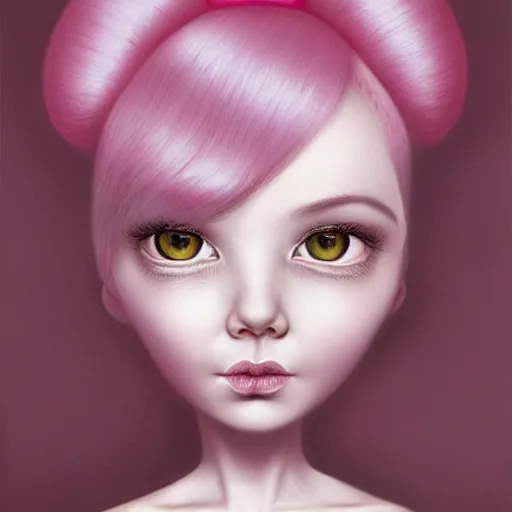 Prompt: a portrait of a beautiful woman with pink hair by mark ryden insanely quality, elegant, highly detailed, digital painting, artstation,, concept art, pop, smooth, sharp focus, illustration, art by mark ryden and 3 d 8 k ultra detailed