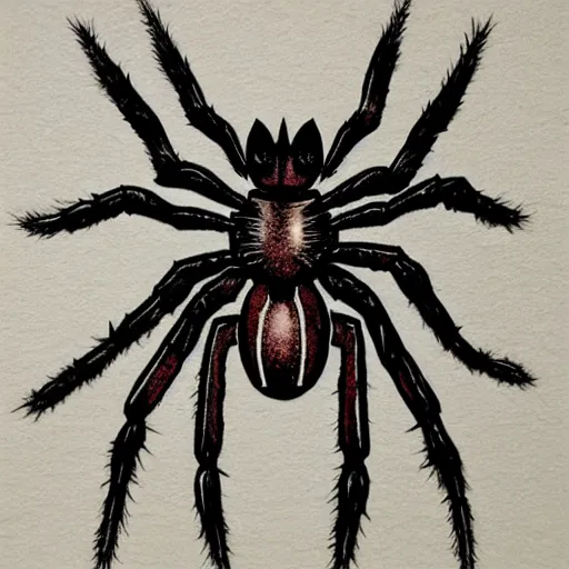 Image similar to spider, style of hydro74, woodblock