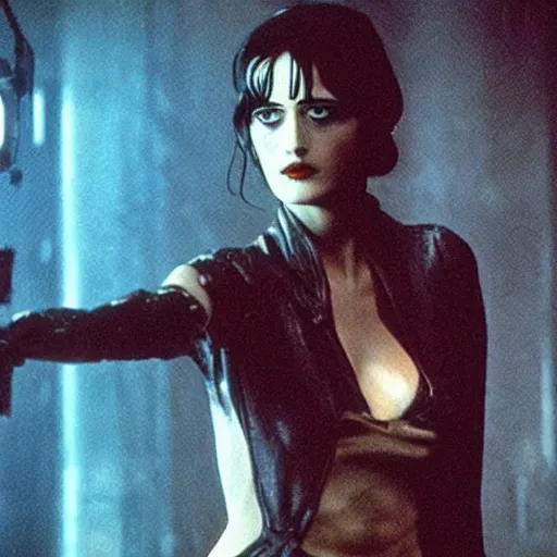 Image similar to a movie still of eva green in blade runner