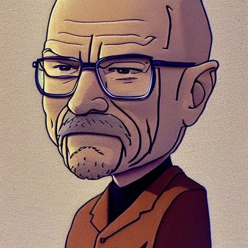 Prompt: walter white, studio ghibli, highly detailed