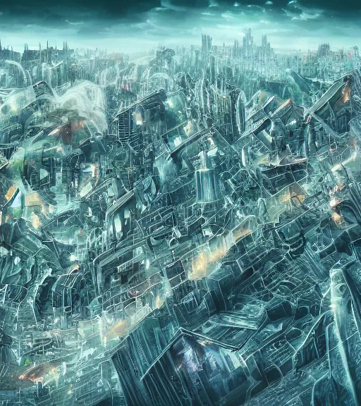 Prompt: ketamine dreams, futuristic city, war, intricate, super detailed, 4K,