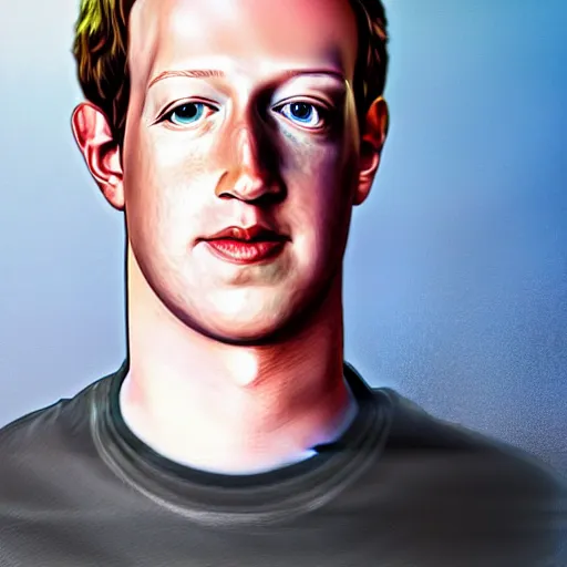 Prompt: Mark Zuckerberg half human half android, portrait, sci-fi, cyborg