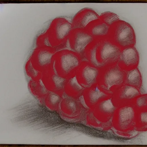 Image similar to charcoal sketch of a raspberry