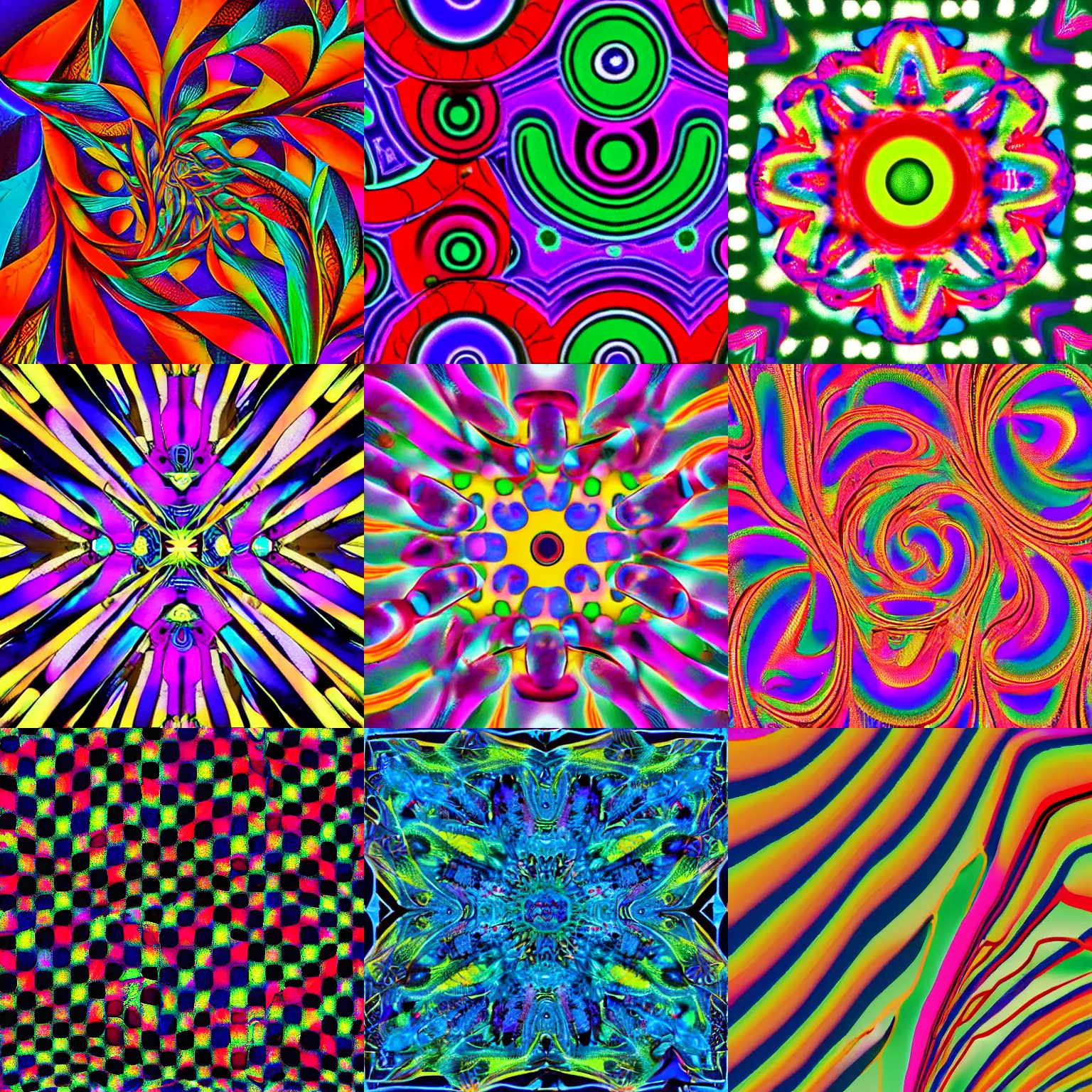 Prompt: productivity inducing hallucinogenic image, anyone that looks at this image gains instant focus and stops procrastinating, series of patterns, shapes and colors that induce a drug like state of love for work, for focus and lack of distractions