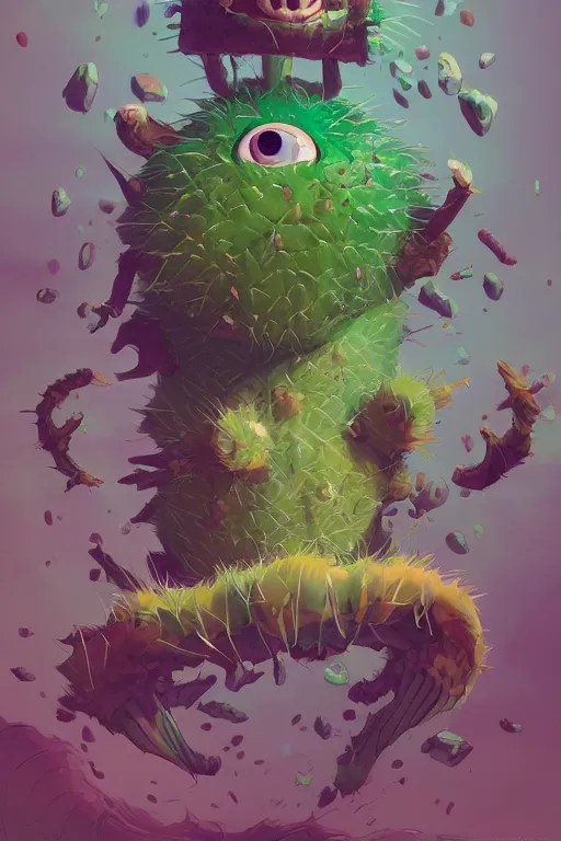 Image similar to 3 d render creature animal sushi cristal big eye roots cactus elemental flush of force nature micro world fluo, comics gta 5 cover, official fanart behance hd artstation by jesper ejsing, by rhads, makoto shinkai and lois van baarle, ilya kuvshinov, ossdraws