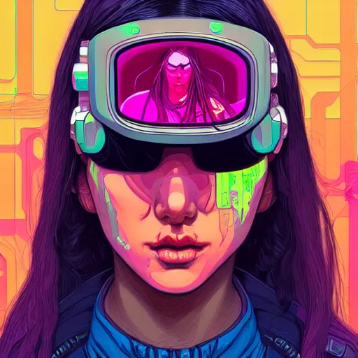 Prompt: portrait painting of a cyberpunk olivia hye hacker, sharp focus, award - winning, trending on artstation, masterpiece, highly detailed, intricate. art by josan gonzales and moebius and deathburger