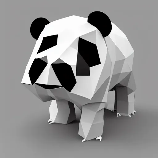 Prompt: low polygon panda 3d n- 9