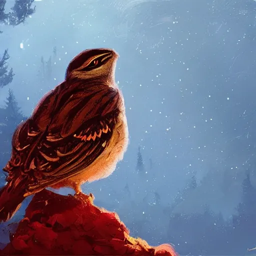 Image similar to a european nightjar, by anato finnstark, by alena aenami, by john harris, by ross tran, by wlop, by andreas rocha