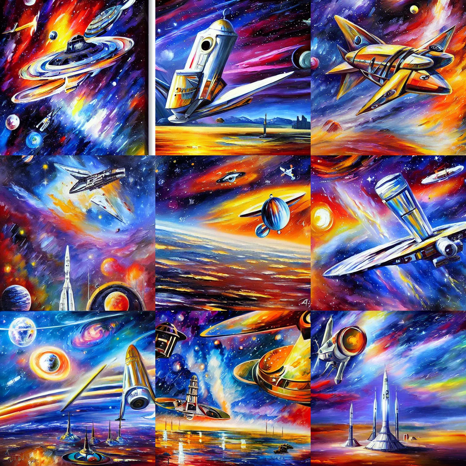 Prompt: galactic spaceport by Afremov Leonid