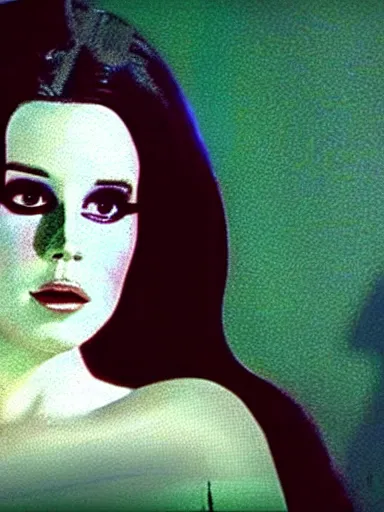 Prompt: technicolor film still of lana Del Rey in hammer horror