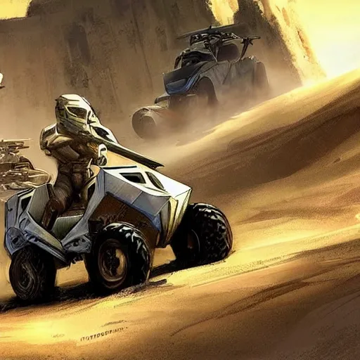 Prompt: concept art blueprint halo new atv vehicles