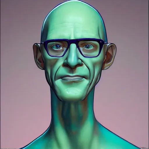 Image similar to A middle-aged Dr. Venture in real life with a hooked nose, a long gaunt face and skinny body and neck, very thin and bald, realistic, very realistic, hyperrealistic, highly detailed, very detailed, extremely detailed, detailed, digital art, oil painting, trending on artstation, headshot and bodyshot, detailed face, very detailed face, extremely detailed face, HD Quality, 8k resolution, very very detailed face, real life