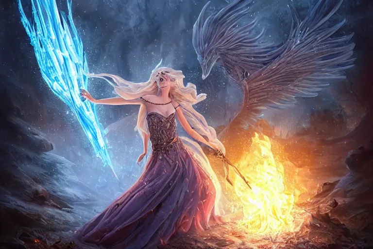 Prompt: Majestic beautiful young pepe ice goddess! fighting a beautiful evil fire goddess!! intricate, epic, elegant, menacing, fantasy, highly detailed, digital painting, hard focus, beautiful volumetric lighting, epic light, ultra detailed, souls, smoke, icicle, frozen by Leesha Hannigan, Ross Tran, Thierry Doizon, Kai Carpenter, Ignacio Fernández Ríos