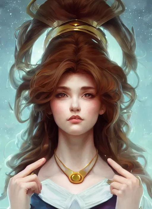 Image similar to symmetry!! portrait of sailor jupiter!! intricate, elegant, highly detailed, digital painting, artstation, concept art, smooth, sharp focus, illustration, art by artgerm and greg rutkowski and alphonse mucha, 8 k