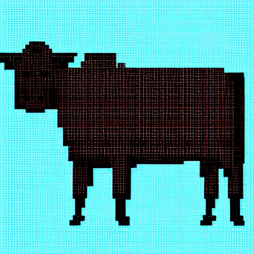 Prompt: a cow in a space suit, pixel art