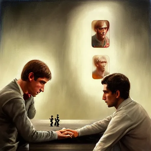 intense moments from the match between bobby fischer, Stable Diffusion