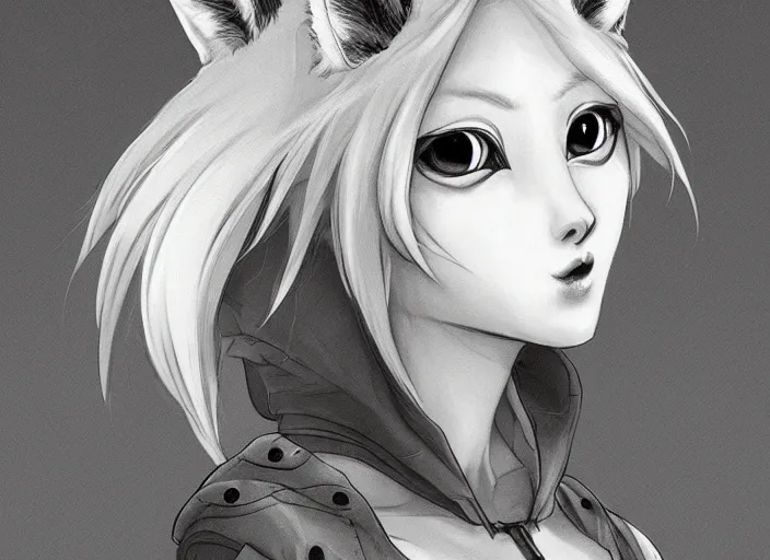 Prompt: stunningly beautiful female anthropomorphic fox character in a rock outfit character illustration by Kwon young jin trending on ArtStation, deviantart, SFW version, high detail, stylized portrait H 704