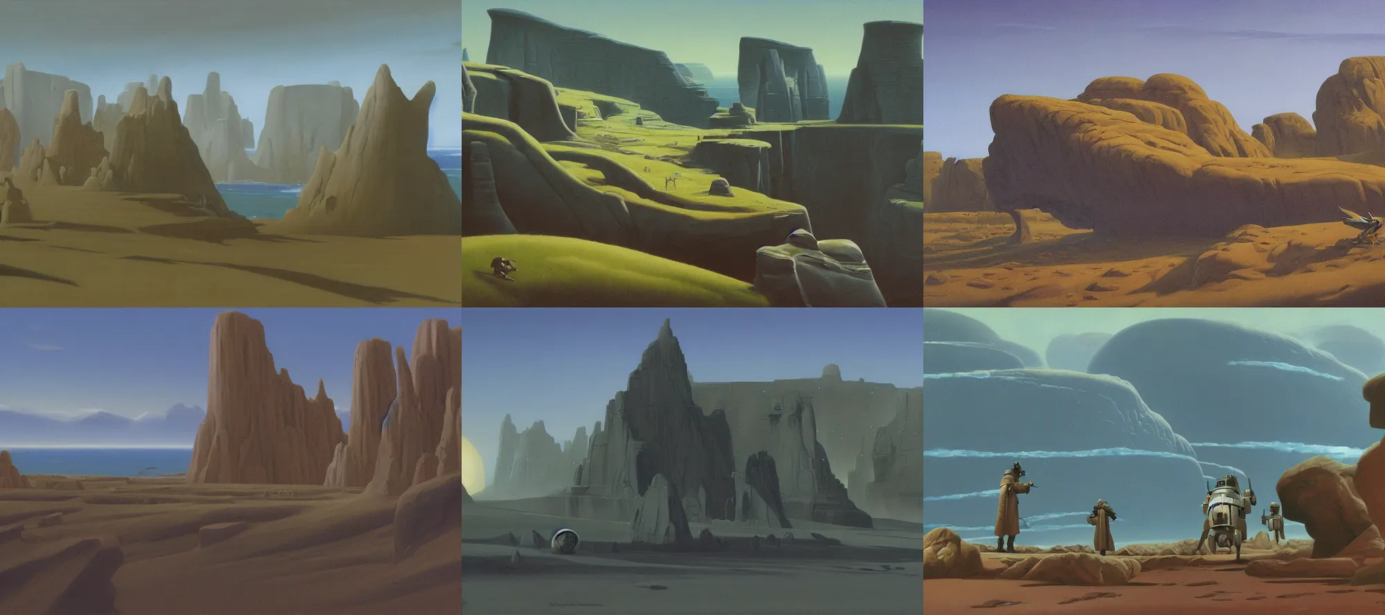 Prompt: felucia landscape painting by ralph mcquarrie