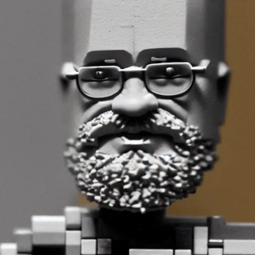 Prompt: the philosopher Edmund Husserl, standing in a sidewalk in Berlin, made out of legos, photo realistic