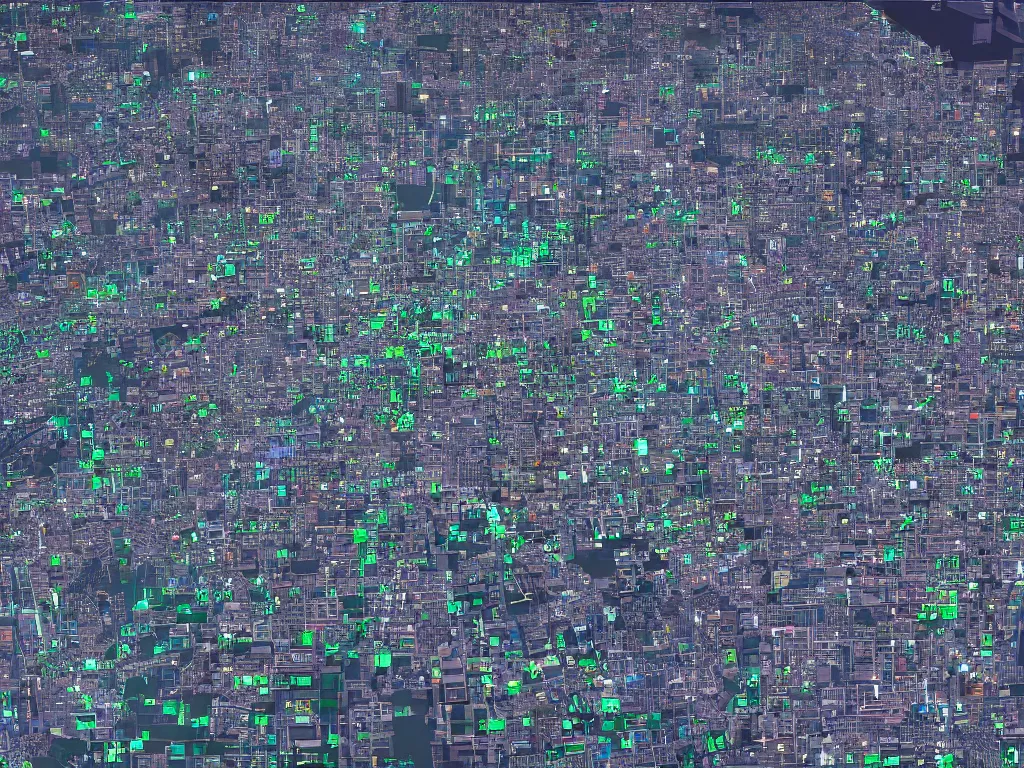 Image similar to city sized cyberscreens projecting reference a detailed sheet reference sheet of the city map, perfect lighting pixel sorting