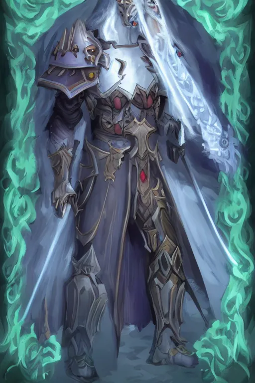 Prompt: a mix between a paladin and a necromancer