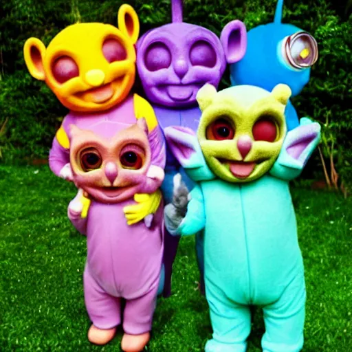 Prompt: tarsier teletubbies. png