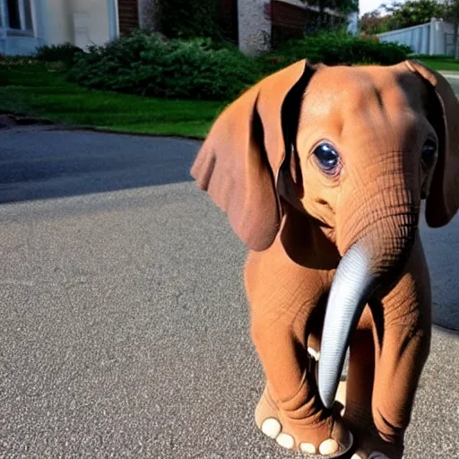 Image similar to photo of an elephant dachshund hybrid