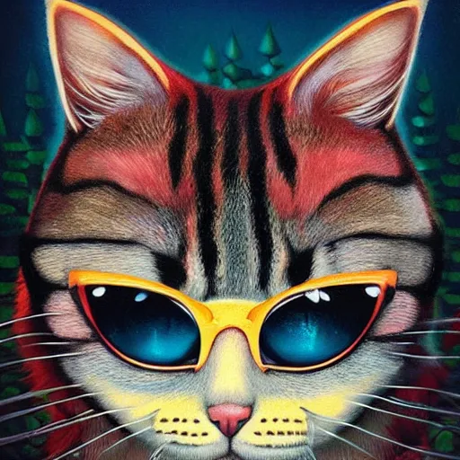 Image similar to Forestpunk cat portrait Pixar style, by Tristan Eaton Stanley Artgerm and Tom Bagshaw